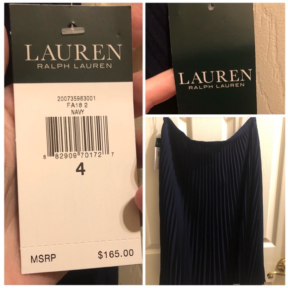 Ralph Lauren Women’s Georgette Pleated Skirt -Sz 4 - Picture 3 of 5